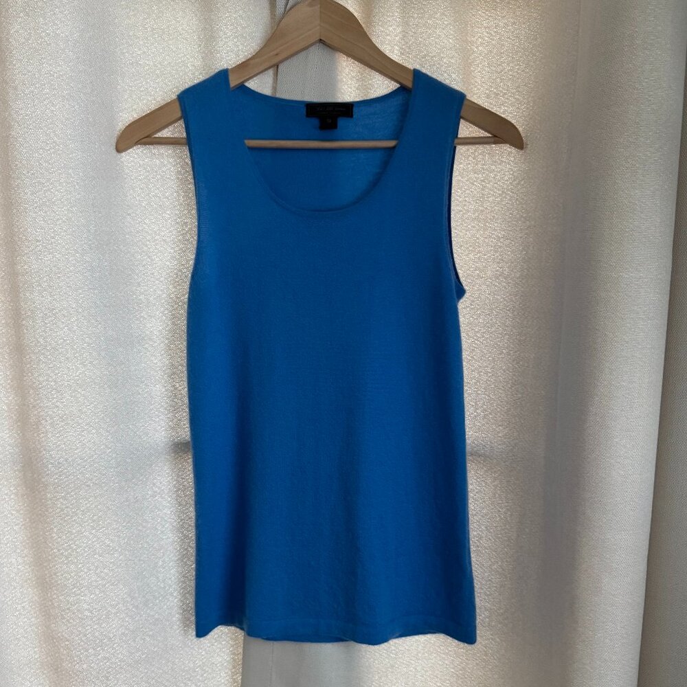 Saks Fifth Avenue Collection 100% Cashmere Sleeveless Shell Top Blue Size XS